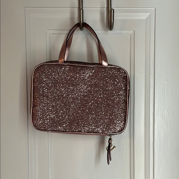 Victoria's Secret Pink and Gold Cosmetic Bag with Glitter - Picture 4 of 13